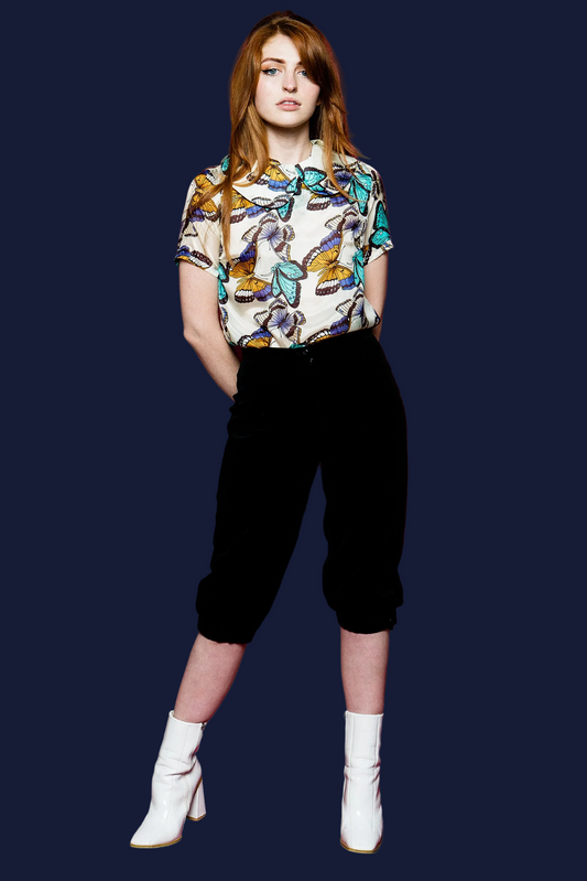 Silk Butterfly Print Angéla Blouse