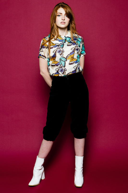 Silk Butterfly Print Angéla Blouse