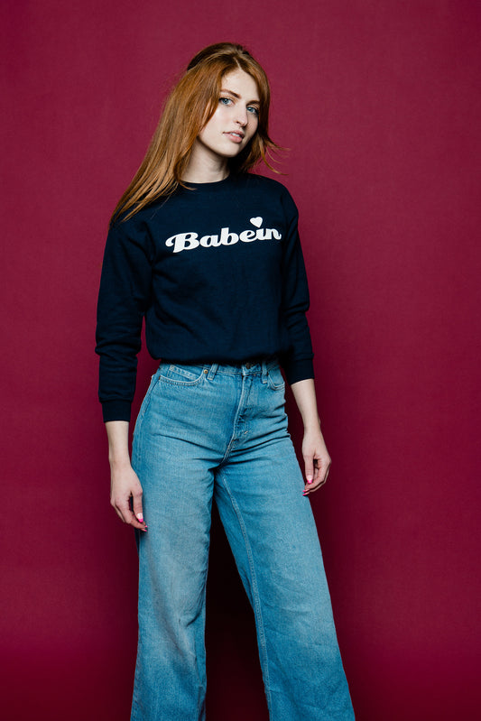 Lovers Navy Babein Crew Neck