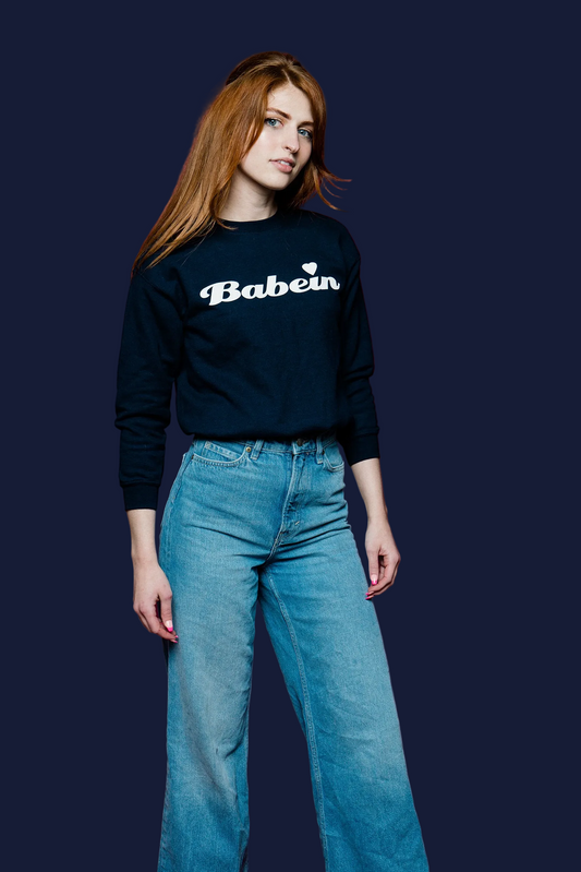 Lovers Navy Babein Crew Neck